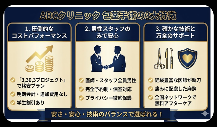 ABCクリニックが誇る「男性応援プロジェクト(旧3,30,3プロジェクト)」