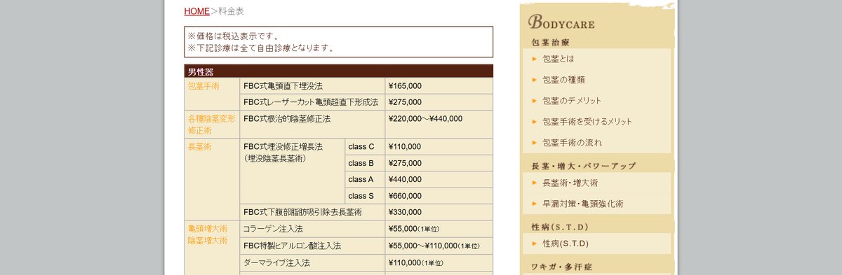 FBCメンズクリニックの割引・追加料金の条件(公式サイト)