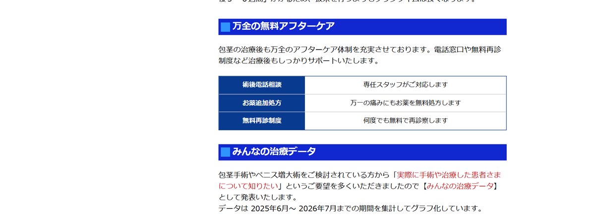 MSクリニックのアフターケア(公式サイト)