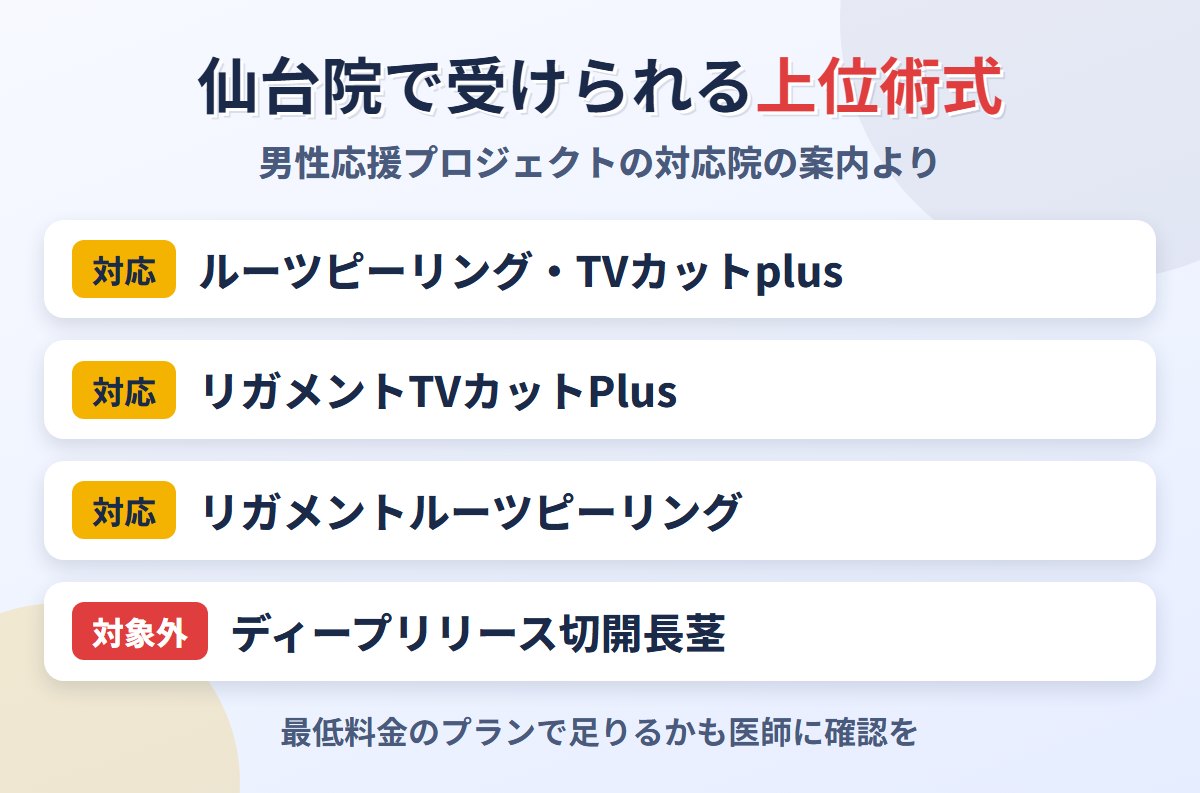ABCクリニック仙台院で対応している上位術式